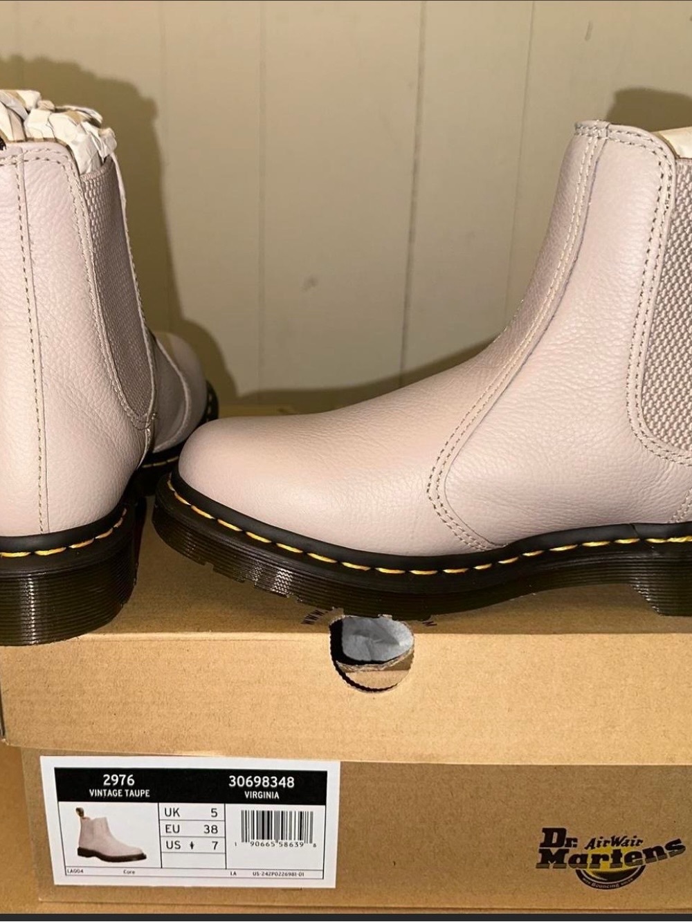 Dr. Martens Women's Chelsea Boots in Vintage Taupe Leather